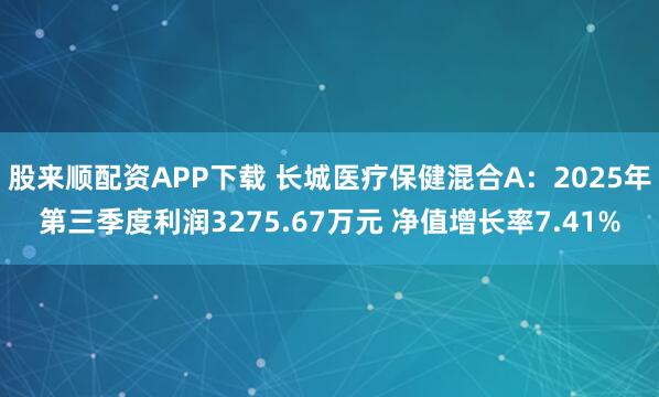 股来顺配资APP下载 长城医疗保健混合A：2025年第三季度利润3275.67万元 净值增长率7.41%