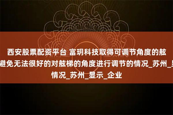 西安股票配资平台 富玥科技取得可调节角度的舷梯专利，避免无法很好的对舷梯的角度进行调节的情况_苏州_显示_企业